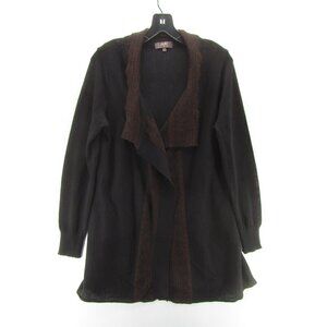 Lo Ri Sweater Large Wool Tunic Open Wrap Cardigan Tribal Knit Italy